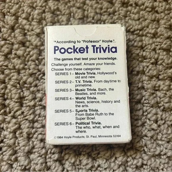 1984 vintage Prof Hoyles movie night trivia card pack. Beautiful condition! - Picture 6 of 6